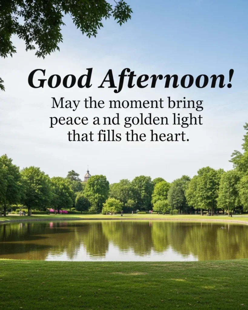 Beautiful good afternoon blessings card with peaceful sunlight and warm wishes