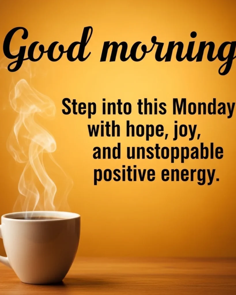 Lavender message card with good morning Monday text