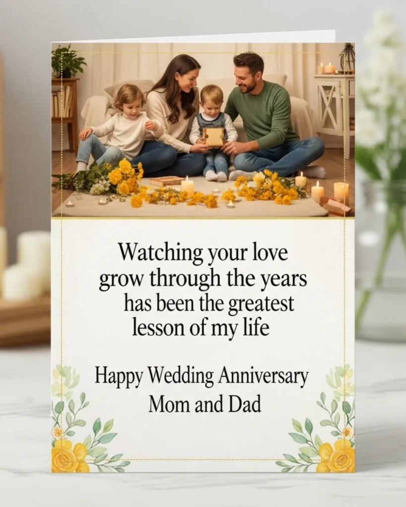 Emotional anniversary wishes for parents with family love and heartfelt message