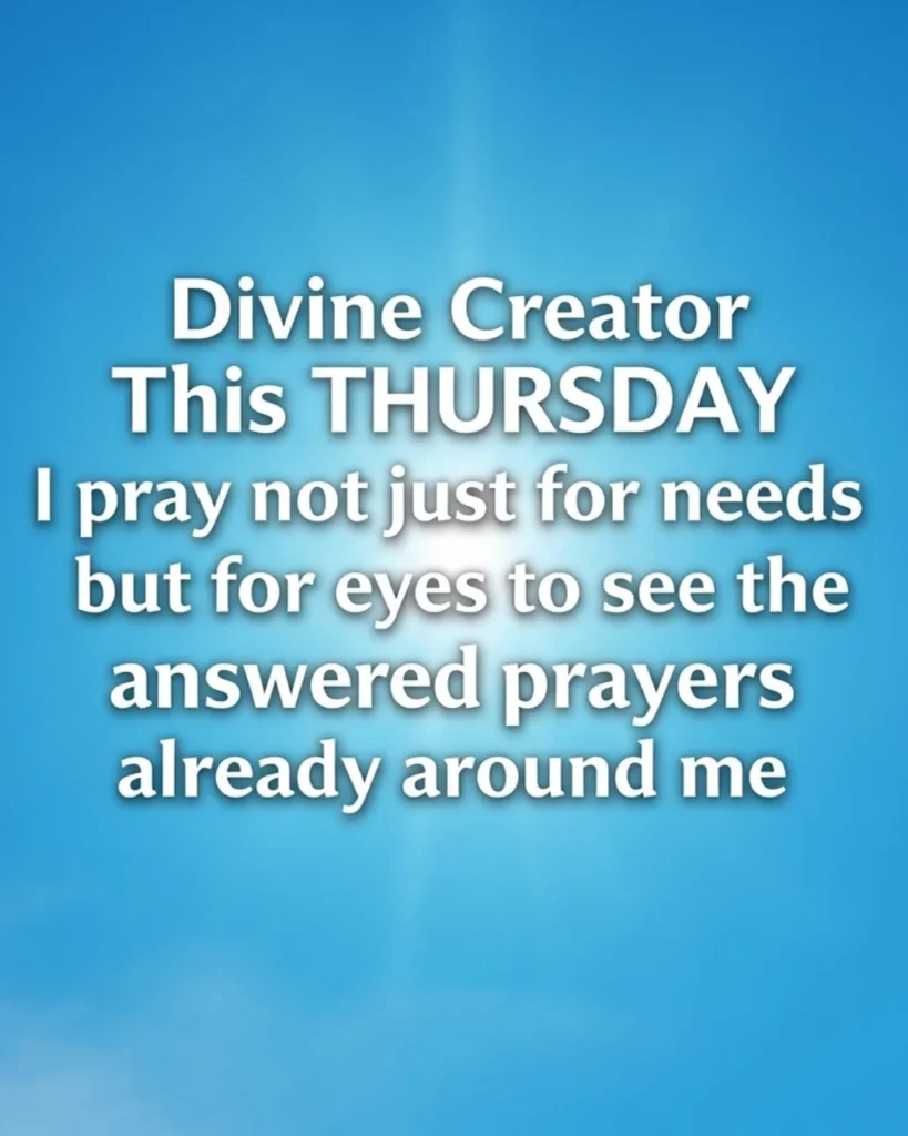 a beatifull prayer and blessing for thursday in blue and spritual light baground