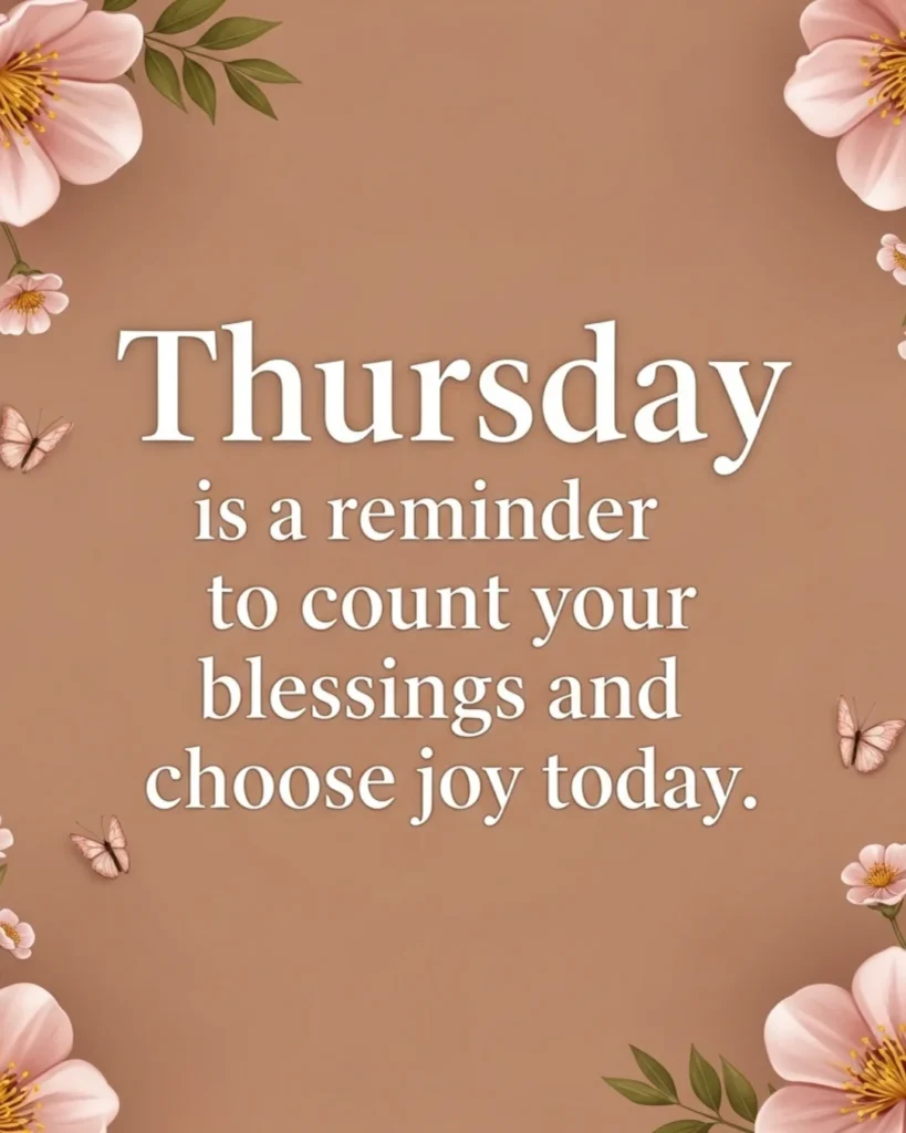 A high-quality gallery image featuring bright spring blooms and uplifting Thursday morning greetings.